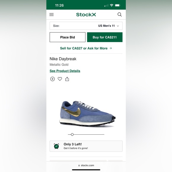 NIKE DAYBREAK METALLIC GOLD (Men’s) - Picture 6 of 6